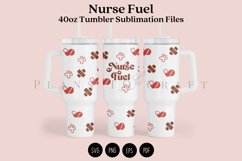 nurse fuel  40oz quencher tumbler sublimation full wrap high resolution transparant background