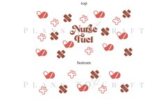nurse fuel  40oz quencher tumbler sublimation full wrap high resolution transparant background
