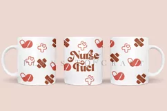 nurse fuel coffee mug sublimation wrap glass mug wrap svg presized for 11oz and 15oz glass ready to cut and sublimation files
