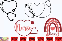 Nurse Heart SVG | Nurse SVG| Heart SVG| Stethoscope SVG |PNG Product Image 1