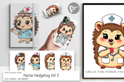 Digital Paper Nurse Hedgehog Product Image 1
