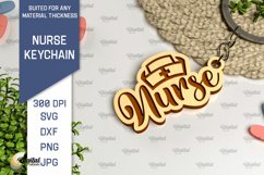Nurse Wooden Keychain Laser Cut. Nurse Keychains SVG Design Product Image 1