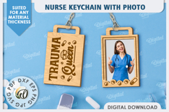 Nurse Keychain with Photo Laser Cut. Nurse Keychain SVG Product Image 1