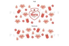 nurse life  40oz quencher tumbler sublimation full wrap high resolution transparant background