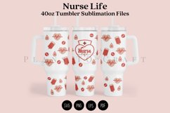 nurse life  40oz quencher tumbler sublimation full wrap high resolution transparant background