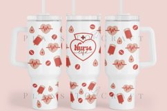 nurse life  40oz quencher tumbler sublimation full wrap high resolution transparant background