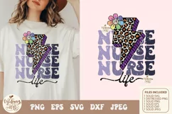 Nurse life leopard Png Svg, nurse life lightning volt Png Product Image 1