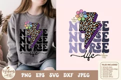 Nurse life leopard Png Svg, nurse life lightning volt Png Product Image 3