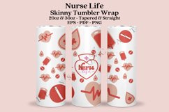 nurse life skinny tumbler sublimation design for 20oz and 30oz skinny tumbler sublimation wrap
