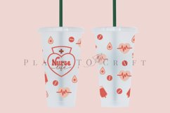 nurse life starbucks 24oz cold cup wrap svg presized template for tumbler venti suitable for cricut and silhouette