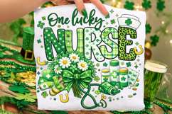One Lucky Nurse PNG, St Patrick's Day Nurse PNG, Lucky Nurse Product Image 2