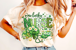 One Lucky Nurse PNG, St Patrick's Day Nurse PNG, Lucky Nurse Product Image 4