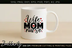 Mom Nurse SVG for Cricut Mama Mothers Day T-shirt Mug Design Product Image 4