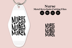 Nurse motel keychain SVG design featuring a retro key tag style, suitable for creating themed keychains using Cricut or Silhouette, ideal for healthcare-inspired craft and design projects.