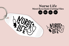 Nurse motel keychain SVG design featuring a retro key tag style, suitable for creating themed keychains using Cricut or Silhouette, ideal for healthcare-inspired craft and design projects.