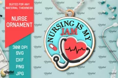 Nurse Ornament Laser Cut. Nurse Wooden Ornament SVG Product Image 1