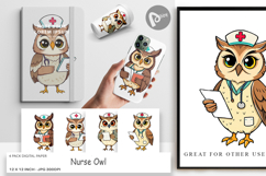 Digital Paper Nurse Owl Product Image 1