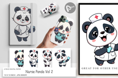 Digital Paper Nurse Panda Product Image 1