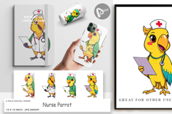 Digital Paper Nurse Parrot Product Image 1