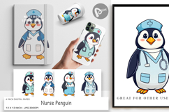 Digital Paper Nurse Penguin Product Image 1