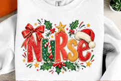 Nurse PNG, Funny Christmas PNG, Christmas Sublimation Product Image 2