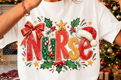 Nurse PNG, Funny Christmas PNG, Christmas Sublimation Product Image 3