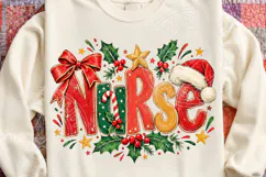 Nurse PNG, Funny Christmas PNG, Christmas Sublimation Product Image 4