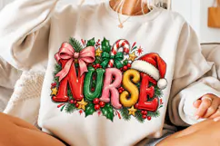 Nurse PNG, Funny Christmas PNG, Christmas Sublimation Product Image 3