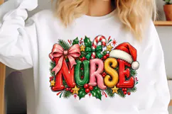 Nurse PNG, Funny Christmas PNG, Christmas Sublimation Product Image 5