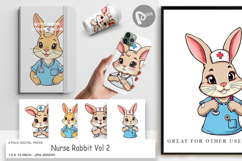 Digital Paper Nurse Rabbit Product Image 1