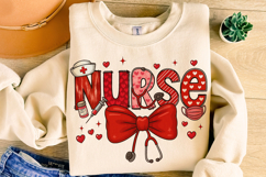 Nurse Valentine's Day PNG, Nurse Mom PNG, Coquette Bow PNG Product Image 4