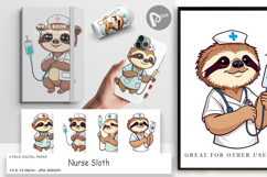 Digital Paper Nurse Sloth Product Image 1