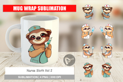 Mug Wrap Nurse Sloth Product Image 1