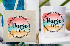 nurse life watercolor sublimation by shine green art
