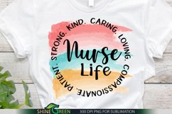 nurse life watercolor sublimation by shine green art