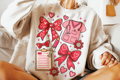 Nurse Valentine's Day Coquette PNG, Nurse Mom PNG, Xoxo PNG Product Image 1