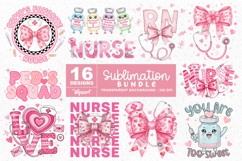 Nurse Valentine Sublimation Bundle PNG