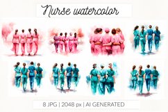 Nurse watercolor medical watercolor Product Image 1