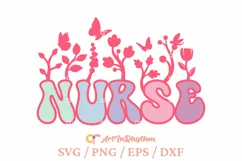 Nurse Wildflower svg, Nurse Pink svg Product Image 4
