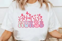 Nurse Wildflower svg, Nurse Pink svg Product Image 1