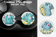 Nurse flower coaster | Medical tumbler PNG | Nurse clipart Product Image 8