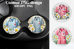 Nurse flower coaster | Medical tumbler PNG | Nurse clipart Product Image 9