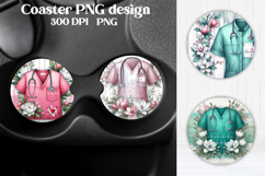 Nurse flower coaster | Medical tumbler PNG | Nurse clipart Product Image 10