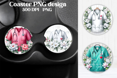 Nurse flower coaster | Medical tumbler PNG | Nurse clipart Product Image 11
