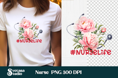 Nurse flower clipart | Medical sublimation | Nurse PNG Product Image 1