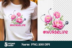 Nurse flower clipart | Medical sublimation | Nurse PNG Product Image 1