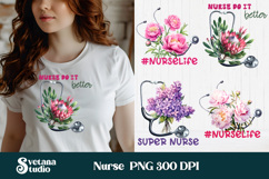 Nurse flower clipart | Medical sublimation | Nurse PNG Product Image 1