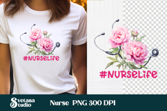 Nurse flower clipart | Medical sublimation | Nurse PNG Product Image 1
