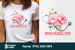 Nurse flower clipart | Medical sublimation | Nurse PNG Product Image 1