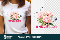 Nurse flower clipart | Medical sublimation | Nurse PNG Product Image 1
